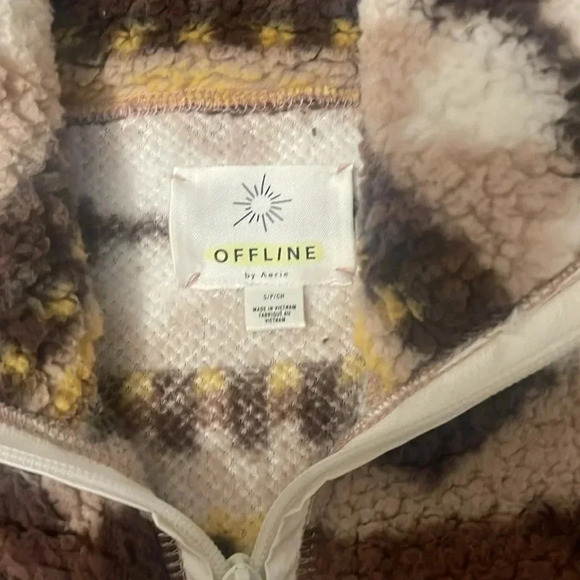 Aerie offline Fair Isle Sherpa Pull over Size Small - Picture 3 of 7